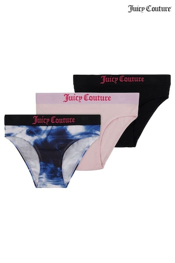 Juicy Couture Girls Blue Briefs 3 Pack (B78781) | £20 - £24