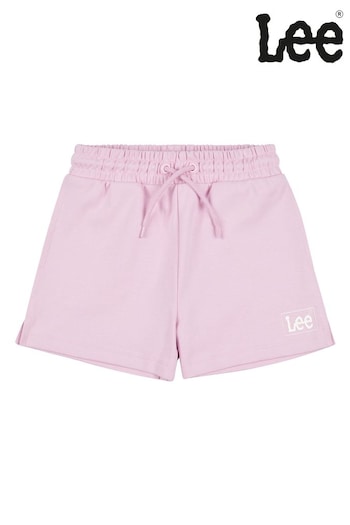 Lee Girls Pink Box Graphic Logo Shorts (B78808) | £25 - £30