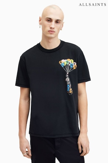 AllSaints Black Lofty Crew Neck T-Shirt (B78814) | £55