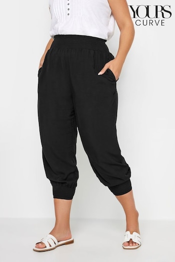 Yours Curve Black Shirred Harem Trousers (B79049) | £24