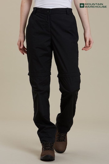 Mountain Warehouse Black JACKETs Quest Zip-Off Hiking Trousers (B79052) | £38
