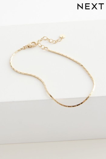 Gold Plated Sterling Silver Sleek Snake Chain Bracelet (B79061) | £26