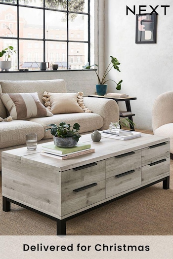 Grey Bronx Large Coffee Table With Drawers (B79073) | £425