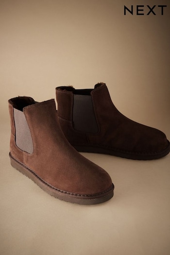 Brown Suede Boots Slippers (B79193) | £45