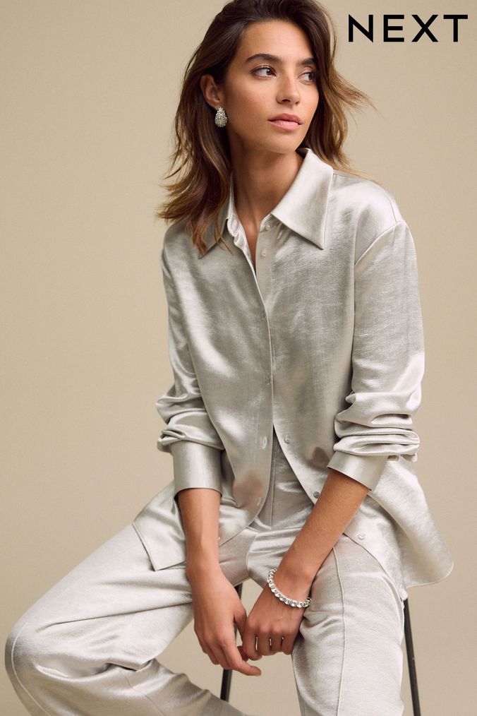 Buy Women s Silver Partywear Tops Online Next UK