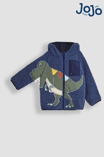 JoJo Maman Bébé Navy Hooded Appliqué Teddy Fleece (B79234) | £32