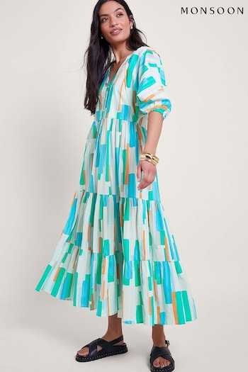 Monsoon Blue Grace Block Dress (B79321) | £85