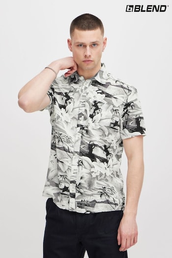 Blend Black Printed Short Sleeve Shirt (B79344) | £30