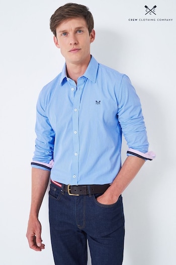 Crew True Clothing Company Blue Stripe Cotton Shirt (B79395) | £57