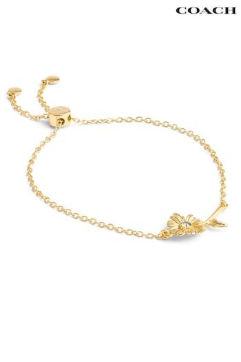 COACH Gold Tone Daisy Slider Bracelet (B79423) | £75