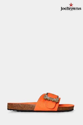 Joe Browns Orange Crystal Buckle Slider Sandals (B79488) | £40
