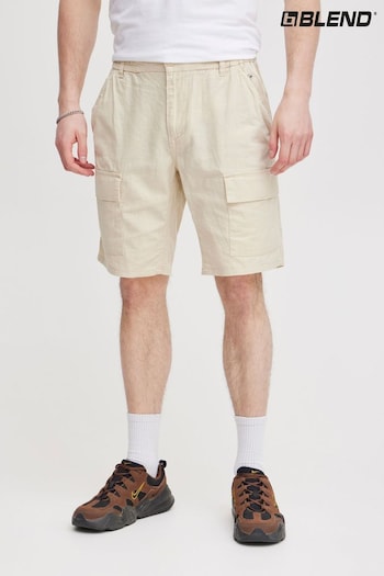 Blend Cream Linen Cargo Shorts (B79492) | £35