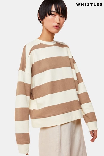 Whistles Wide Stripe White Sweatshirt (B79494) | £89