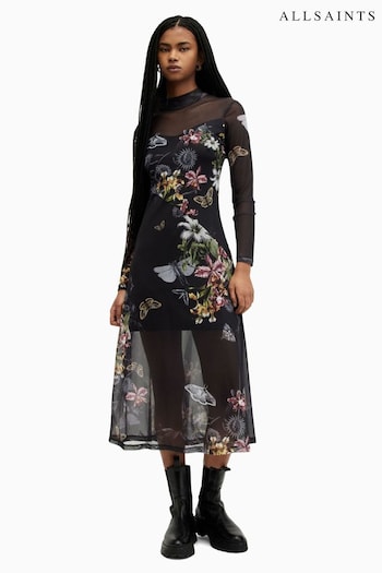 AllSaints Hanna Sanibel Black Dress (B79664) | £139