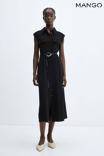 Mango Belt black Shirt Dress (B79945) | £60