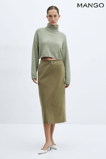 Mango Long Cargo Brown Skirt With Pocket (B80047) | £30
