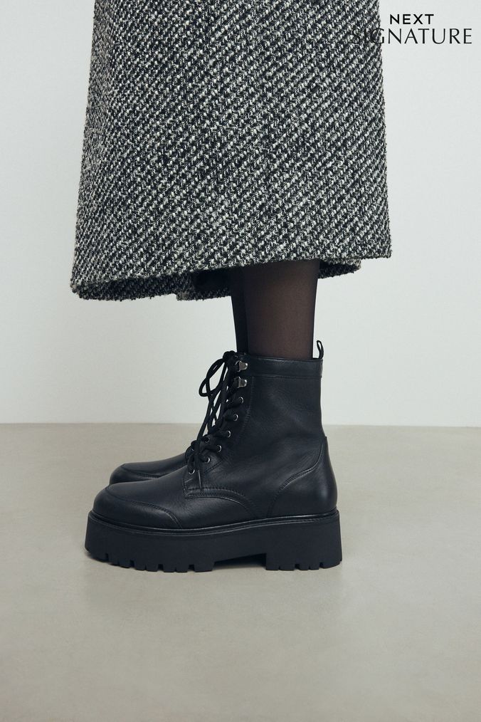 Oslo black chunky lace up boots store