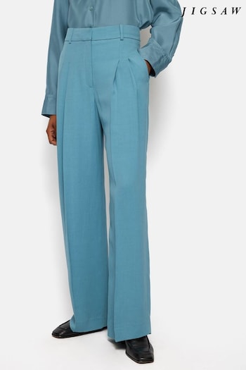 Jigsaw Blue Kemp Italian Linen Trousers (B80142) | £230