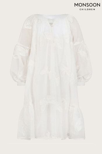 Monsoon White Butterfly Tunic Dress (B80266) | £53 - £63
