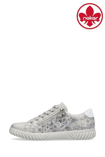 Rieker Womens Zipper Silver White Shoes (B80275) | £70