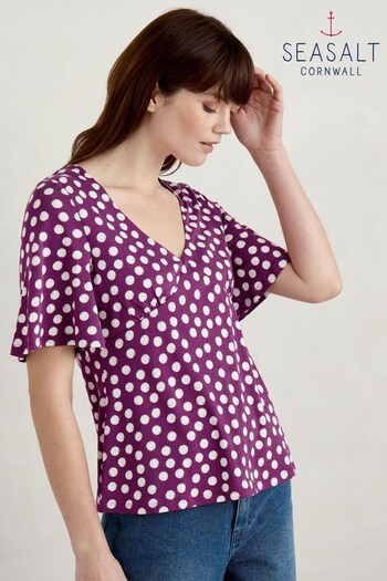 Seasalt Cornwall Purple Herb Garden Top (B80346) | £40