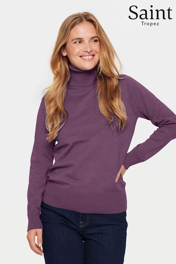 Saint Tropez Purple Mila Rollneck Long Sleeve Pullover (B80352) | £35