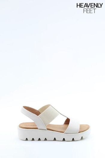 Heavenly Feet Stone Cream Ritz Litesoles Sandals (B80380) | £40
