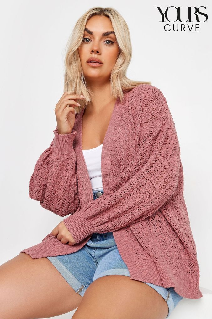 Buy Women s Yours Curve Pink Cardigans Online Next UK