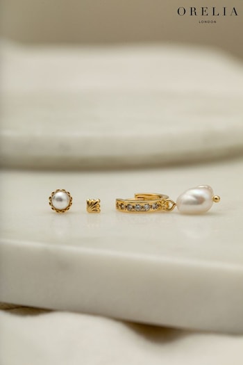 Orelia London Gold Tone Pearl Stud Earrings (B80444) | £18