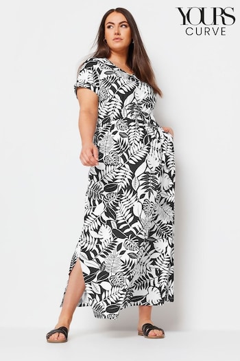 Yours Curve Black Side Split Drawcord Maxi Dress (B80482) | £31