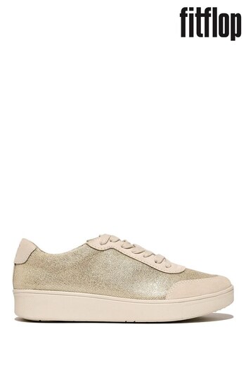 FitFlop Silver Rally Glitz Canvas Sneakers (B80485) | £80