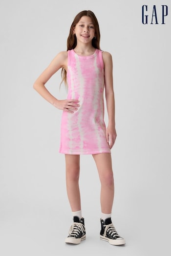 Gap Pink Cotton Ribbed Sleeveless Tank Dress (4-13yrs) (B80566) | £15