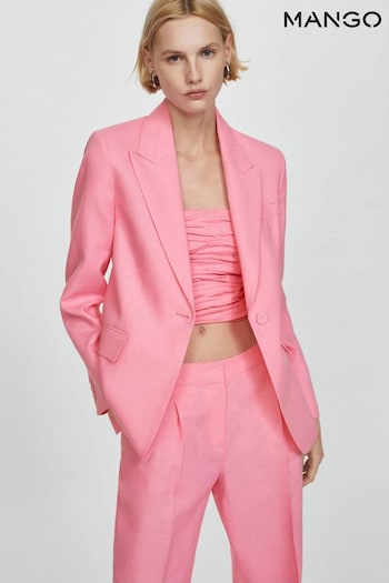 Mango Margot 100% Linen Pink Blazer (B80687) | £110