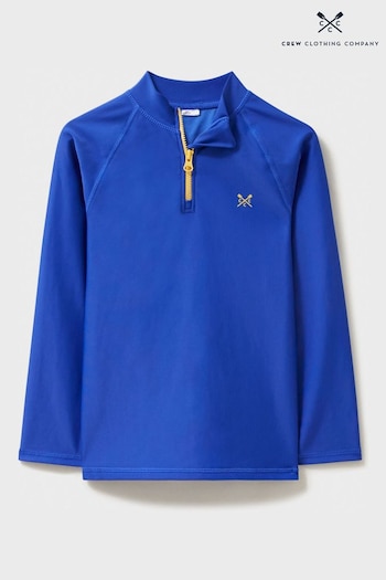 Crew Clothing printed Company Blue Plain Polyester Classic Long Sleeved Rash Vest (B80706) | £20 - £22