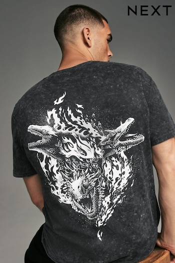 Charcoal Grey House Of The Dragon Licence 100% Cotton T-Shirt (B80757) | £22