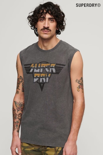 Superdry Grey Rock Graphic Band Tank Top (B80776) | £25