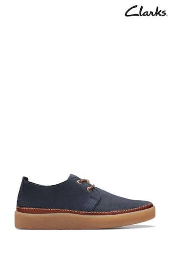 Clarks Blue Nubuck Clarkwood Low Shoes (B80815) | £90