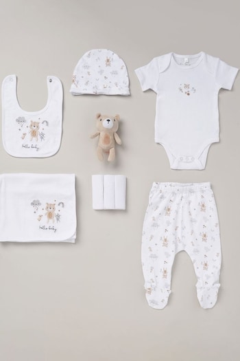 Rock-A-Bye Baby Boutique Cotton Print 10-Piece White Baby Gift Set (B80822) | £36