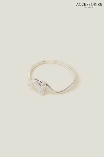 Accessorize Sterling Silver Plated Sparkle Wiggle Ring (B80836) | £18