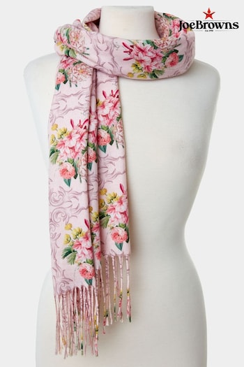 Joe Browns Pink Blush Vintage Florals Tassel Pashmina Scarf (B80914) | £32