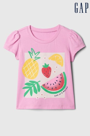 Gap Pink Summer Graphic Short Sleeve T-Shirt (Newborn-5yrs) (B80942) | £8