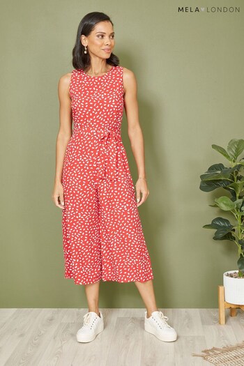 Mela Red Dash Print Culotte Jumpsuit (B80971) | £38