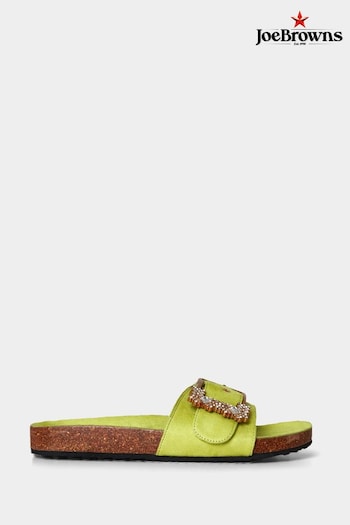 Joe Browns Green Crystal Buckle Slider Sandals Void (B81152) | £40