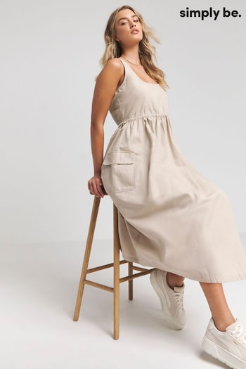 Simply Be Natural Utility Cargo Patch Pocket Dress (B81308) | £45