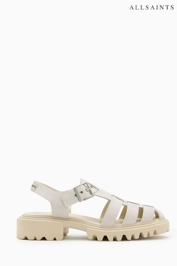 AllSaints White Nessa bordo Sandals (B81486) | £189