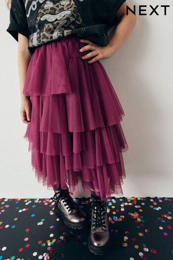 Berry Purple Mesh Layered Skirt (3-16yrs) (B81547) | £17 - £22