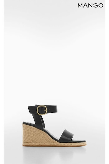 Mango Wedge Buckle Black adidas Sandals (B81554) | £50