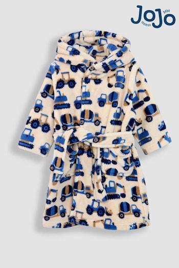 JoJo Maman Bébé Stone Tractor Printed Dressing Gown (B81599) | £24