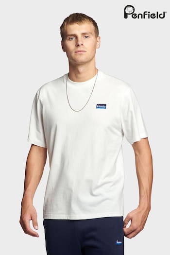 Penfield Mens Relaxed Fit Original Logo White T-Shirt (B81625) | £35