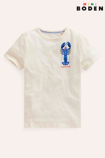 Boden Cream Printed Educational T-Shirt (B81745) | £17 - £19